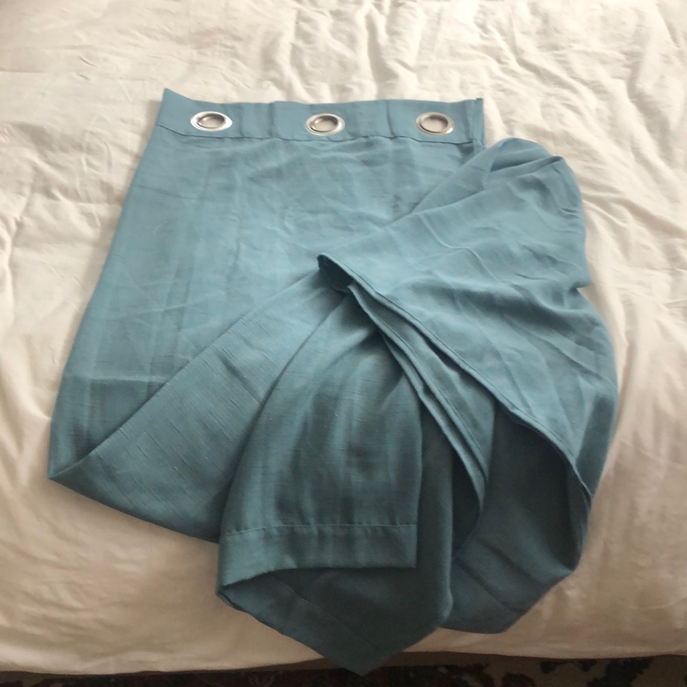 Teal curtains. (6 panels total)